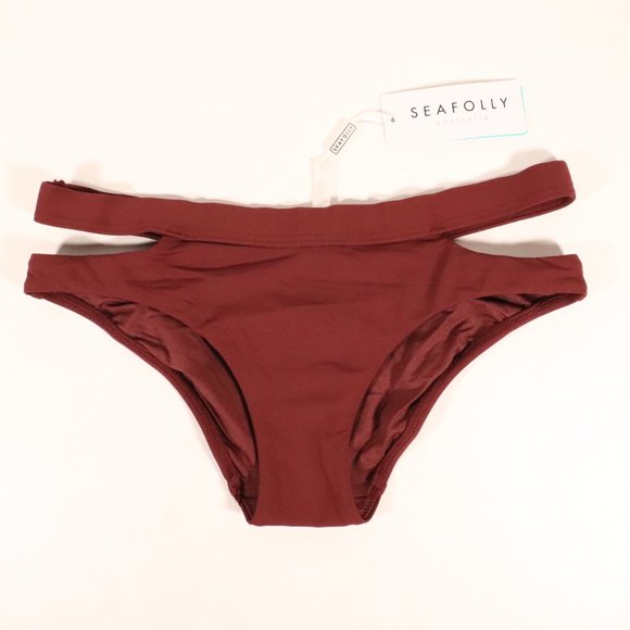 NWT Seafolly X Revolve Active Split Band Hipster in Plum - Picture 3 of 14